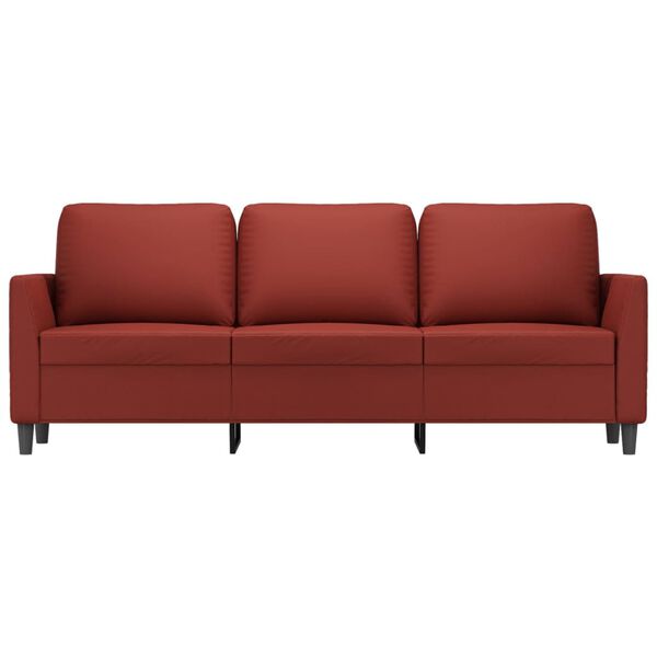 vidaXL 3-Sitzer-Sofa Weinrot 180 cm Kunstleder