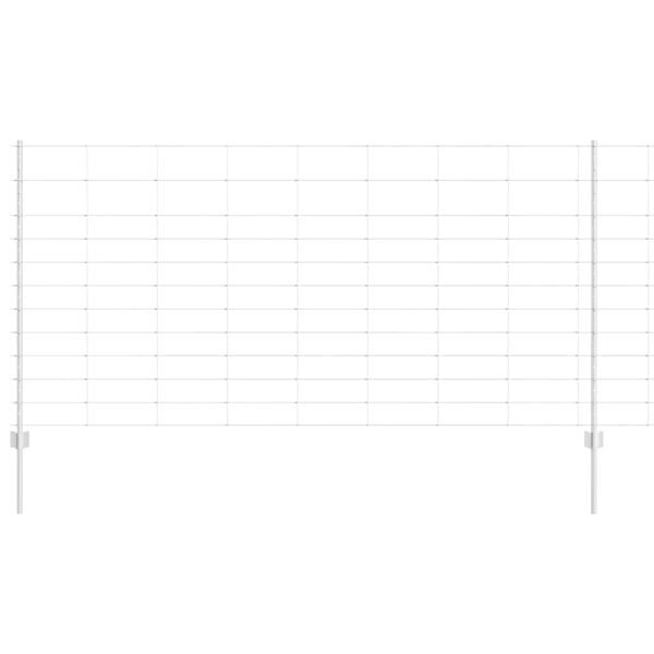 vidaXL Zaun mit Pfosten Silber 1,2 x 25 m Stahl