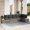 vidaXL Gartensofa-set mit Kissen mit Speicher 6 pcs Grau Polyrattan