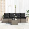 vidaXL Sofa Set mit Kissen 5 pcs Grau Poly-Rattan
