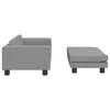 vidaXL Kindersofa mit Hocker Hellgrau 100x50x30 cm Samt