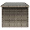 vidaXL Gartentisch mit Glasplatte Grau 100x55x73 cm Poly Rattan