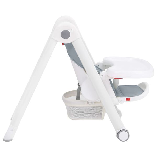 vidaXL Baby-Hochstuhl Hellgrau Aluminium