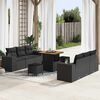 vidaXL Gartensofa-set mit Kissen 9 pcs Schwarz Poly Rattan
