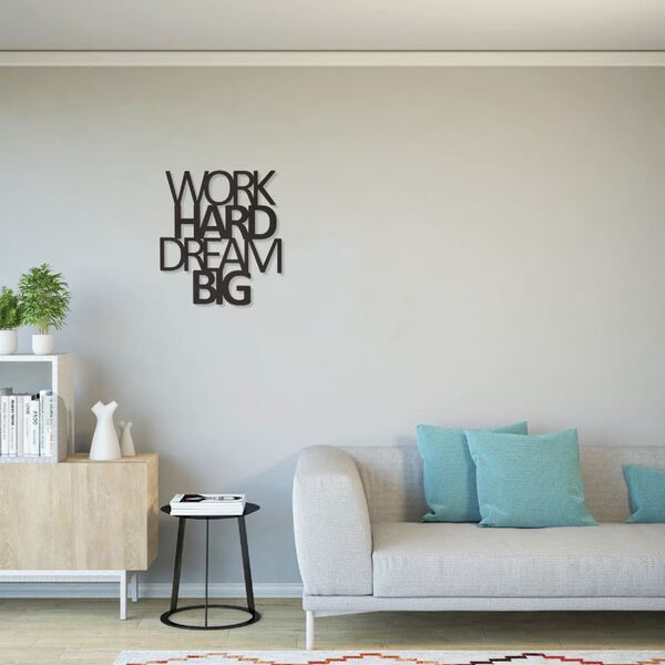 Homemania Wanddekoration Worte 65x70 cm Stahl Schwarz