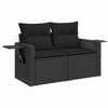 vidaXL Gartensofa-set mit Kissen 11 pcs Schwarz Poly-Rattan