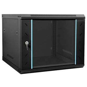 vidaXL Netzwerkschrank mit Speicher Schwarz 60 x 60 x 50 cm Stahl