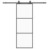vidaXL Schiebet&uuml;r mit Beschlag Schwarz 76x205 cm ESG-Glas