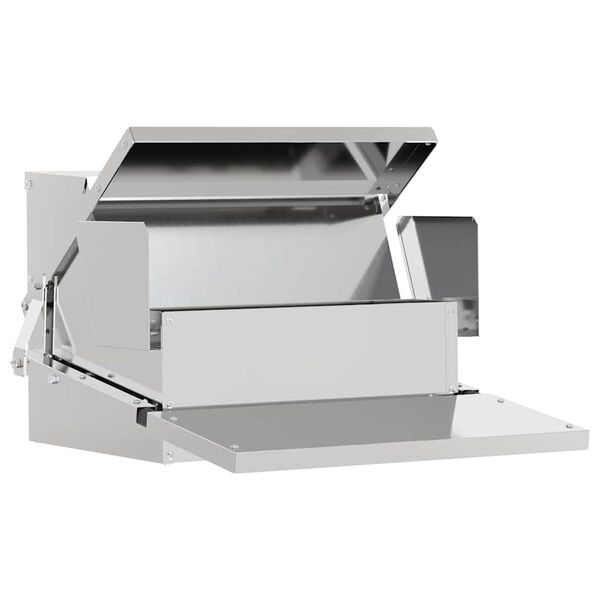 vidaXL H&uuml;hnertretfeeder Silber 50 x 40 x 29 cm Verzinkter Stahl