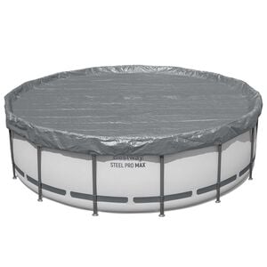 Bestway Poolabdeckung 1 &Oslash;4,57 m Rund Polyester Grau for