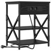 vidaXL Nachttisch mit Regal 2 pcs Schwarz Eichen-Optik 41 x 31 x 51 cm