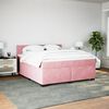 vidaXL Boxspringbett mit Matratze Rosa 180x200 cm Samt