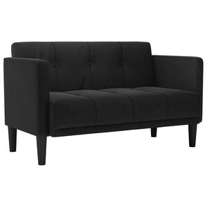 vidaXL Zweisitzer-Sofa Schwarz 111 cm Samt