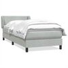 vidaXL Boxspringbett mit Matratze Hellgrau 90x220 cm Samt