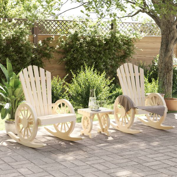 vidaXL 3-tlg. Garten-Lounge-Set Massivholz Tanne