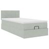vidaXL Ottoman-Bett mit Matratze Hellgrau 100x200 cm Samt