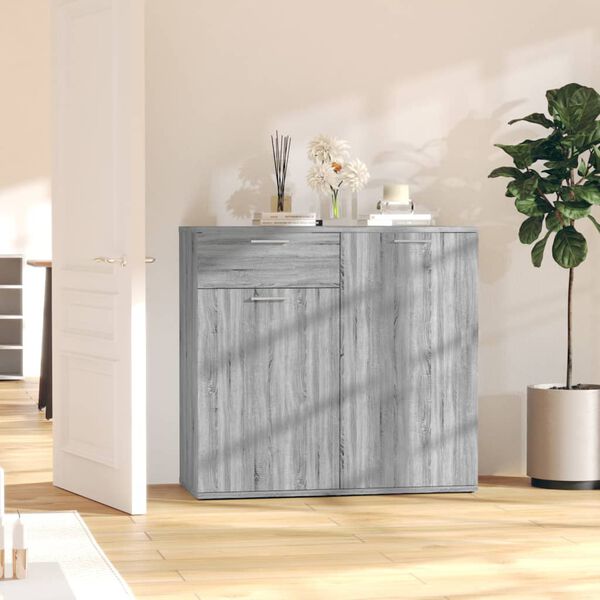 vidaXL Sideboard Grau Sonoma 80x36x75 cm Holzwerkstoff