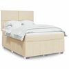 vidaXL Boxspringbett mit Matratze Creme 140x190 cm Stoff