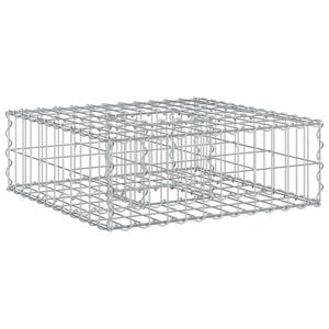 vidaXL Gabionen Hochbeet 60 x 60 x 20 cm Verzinkter Stahl Silber
