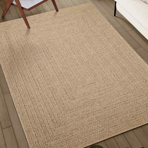 vidaXL Teppich ZIZUR Beige 80x200 cm Jute-Optik Indoor und Outdoor