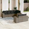 vidaXL 7-tlg. Garten-Sofagarnitur mit Kissen Grau Poly Rattan