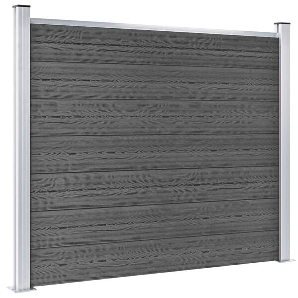 vidaXL Zaunelement Set WPC 526x146 cm Schwarz