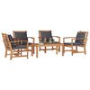 vidaXL Garten-Sofa-Set Natur Teak-Massivholz