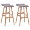 vidaXL Barhocker 2 Stk. Hellgrau Stoff