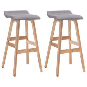 vidaXL Barhocker 2 Stk. Hellgrau Stoff