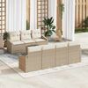 vidaXL Sofa Set mit Kissen 8 pcs Beige und Creme Poly Rattan