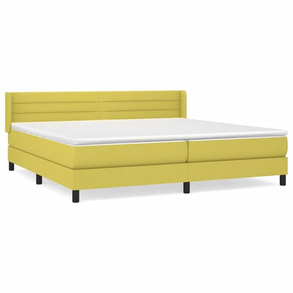 vidaXL Boxspringbett mit Matratze Gr&uuml;n 200x200 cm Stoff