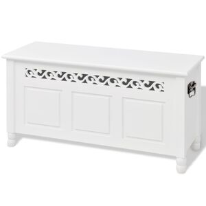 vidaXL Aufbewahrungsbank Barockstil MDF Wei&szlig;