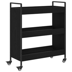 vidaXL K&uuml;chentrolley Schwarz Eichen-Optik 70 x 30 x 82 cm