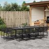 vidaXL 13-tlg. Garten-Essgruppe Schwarz Poly Rattan