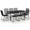 vidaXL 9-tlg. Garten-Essgruppe Poly Rattan und Glas