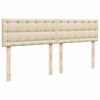 vidaXL Boxspringbett mit Matratze Creme 180x200 cm Stoff