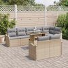 vidaXL Lounge-Set mit Kissen 9 pcs Beige Poly Rattan