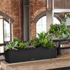LECHUZA Blumenkasten BALCONERA Stone 80 ALL-IN-ONE Schwarz