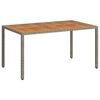 vidaXL Gartentisch 150x90x75 cm Poly Rattan und Akazienholz Grau