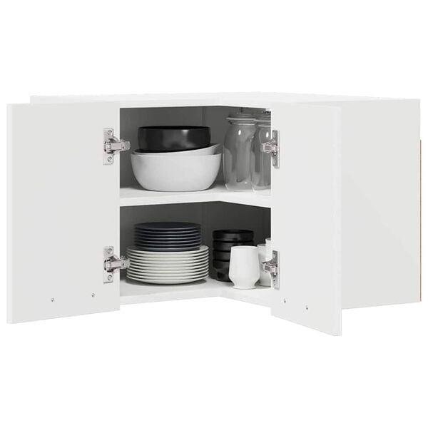 vidaXL H&auml;ngeschrank mit Speicher Wei&szlig; 57 x 57 x 40 cm Holzwerkstoff