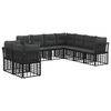 vidaXL Outdoor-Sofagarnitur Schwarz Polyester
