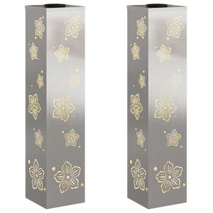 vidaXL Solar LED Weg Licht 2 stk. Warmes Wei&szlig; 18 x 18 x 80 cm