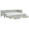 vidaXL Tagesbett Ausziehbar mit Schubladen Hellgrau 80x200 cm Samt