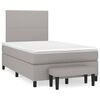 vidaXL Boxspringbett mit Matratze Hellgrau 120x190 cm Stoff
