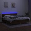 vidaXL Boxspringbett mit Matratze & LED Dunkelbraun 160x200 cm Stoff