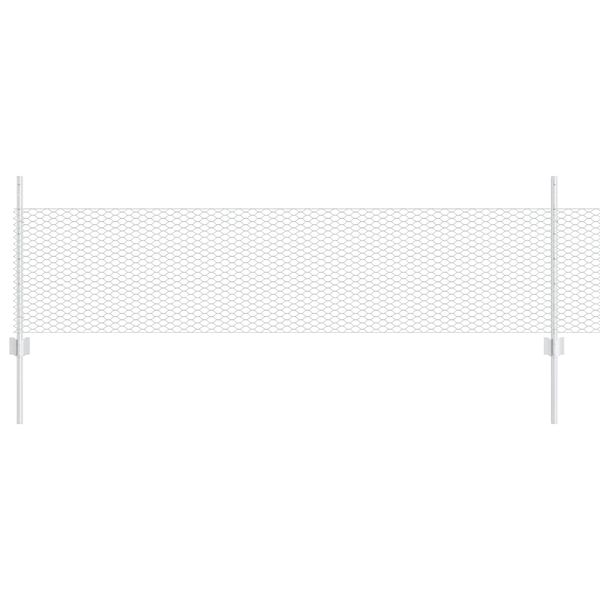 vidaXL Zaun mit Pfosten Silber 0,5 x 100 m Stahl