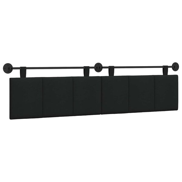 vidaXL H&auml;ngevorderseite Wandmontiert Schwarz 210 x 55 x 5 cm Stoff