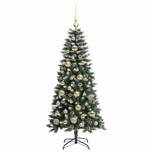 vidaXL K&uuml;nstlicher Weihnachtsbaum mit 150 LEDs mit St&auml;nder Gr&uuml;n 120 cm