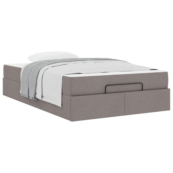 vidaXL Bettgestell mit Matratze mit Matratze 2 pcs Taupe Stoff