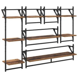 vidaXL Wandregal-Set 6 pcs Altholz 100 x 25 x 30 cm Holzwerkstoff